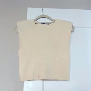 Zara shoulder pad and corset bottom beige top. OK quality